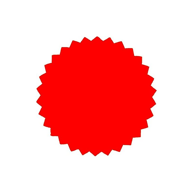 MDLG 100Pcs Blank Metallic Red Embossed Certificate Seals Stickers Scallop
