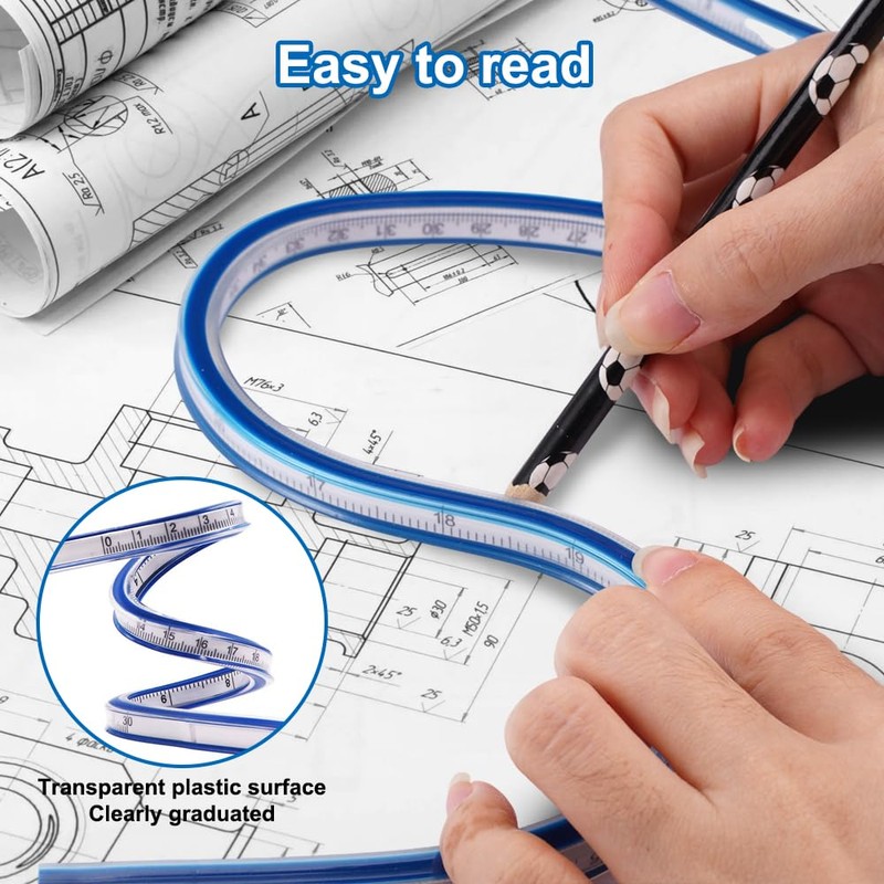 Flexible Curve Ruler, 60 cm, Tailor's Ruler, Curve Ruler, Tailoring
