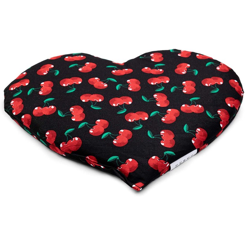 Grain cushion heart approx. 30 x 25 cm cherry black