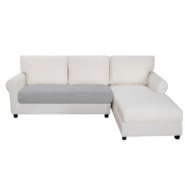 Easy-Going Reversible L Shape Sectional Couch Cover 30 x 50 inches Rectangular Chaise Lounge Cover Loveseat Cushion Cover Furniture Protector for Pets Dog Cat (Light Gray/Ivory)