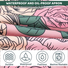 Kitchen Aprons for Women with Big Pockets - 3 Pack Adjustable Cooking Apron Floral Bakers Apron Kitchen Accessories Chef Aprons for Home Kitchen, Restaurant, Coffee House, Baking Gardening BBQ