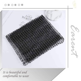 EARENT Mesh Rhinestone Headbands Glitter Crystal Head Scarfs Elastic Rave Nightclub Costume Hair Accessories for Women (A-Black), Black, 1 Count (Pack of 1)