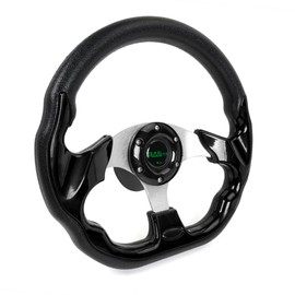 RASTP Boat Steering Wheel with 3/4“ Axle Marine Steering Wheel Adapter for Most Marine boats,Vessels,Yachts,Pontoons Boat (Style A- Black)
