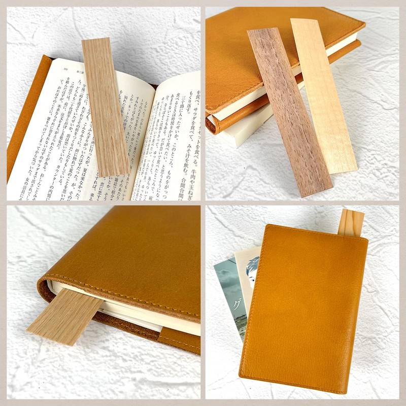 Wooden Bookmarks, Set of 10 Types, Natural Wood, Plain, Made