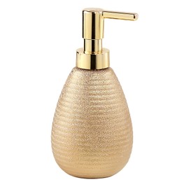 Gedy Gold, G-Astrid Soap Dispenser for Bathroom, Size 16.6 x 8.3 x 8.3 cm, Weight 0.226 kg, Ceramic Soap Dispenser, 2 Year Warranty, R&D Design, Unique