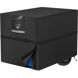 QH.HOME [2024 Upgrade 900D Heavy Duty Thicken Fabric] Universal Generator Cover Waterproof 32Lx24Wx24H inch,[with Central Adjustable Buckle]-for Most Generators 5000-10000 Watt, Black