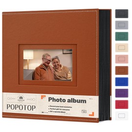 Popotop Photo Album 4x6 800 Pockets with Leather Hardcover Cover, Large Photo Album Binder Book with 80Pcs Pages for Family Travel Wedding Baby Gifts