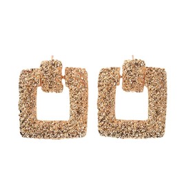 Rectangle Earrings for Women, Rectangle Geometric Earrings for Girls, Fashion Rectangle Statement Dangle Earrings Hypoallergenic, Square Statement Drop Earrings, Bohemian Earrings Studs(Gold)