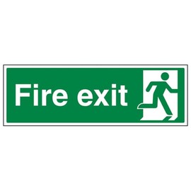 Fire Exit - Final Fire Exit Man Right - 300 X 100mm Restickable Safety Sign