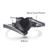 Black Gold Plated Heart Shaped Stone Solitaire Style Wedding Engagement