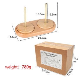 RoseFlower Double Yarn Holder Wooden Yarn Skein Holder Yarn Holder Dispenser for Crocheting Knitting Embroidery Accessory Gift Thread Holder, Yarn Spindle Dispenser Accessories#5