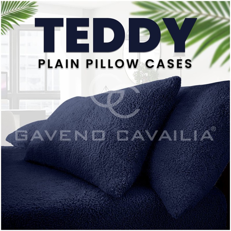 GC GAVENO CAVAILIA 2 Pack Teddy Fleece Pillow Cases -