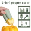 Pepper Seed Corer Remover Tool, Cuworlis 2 in 1 Fruit