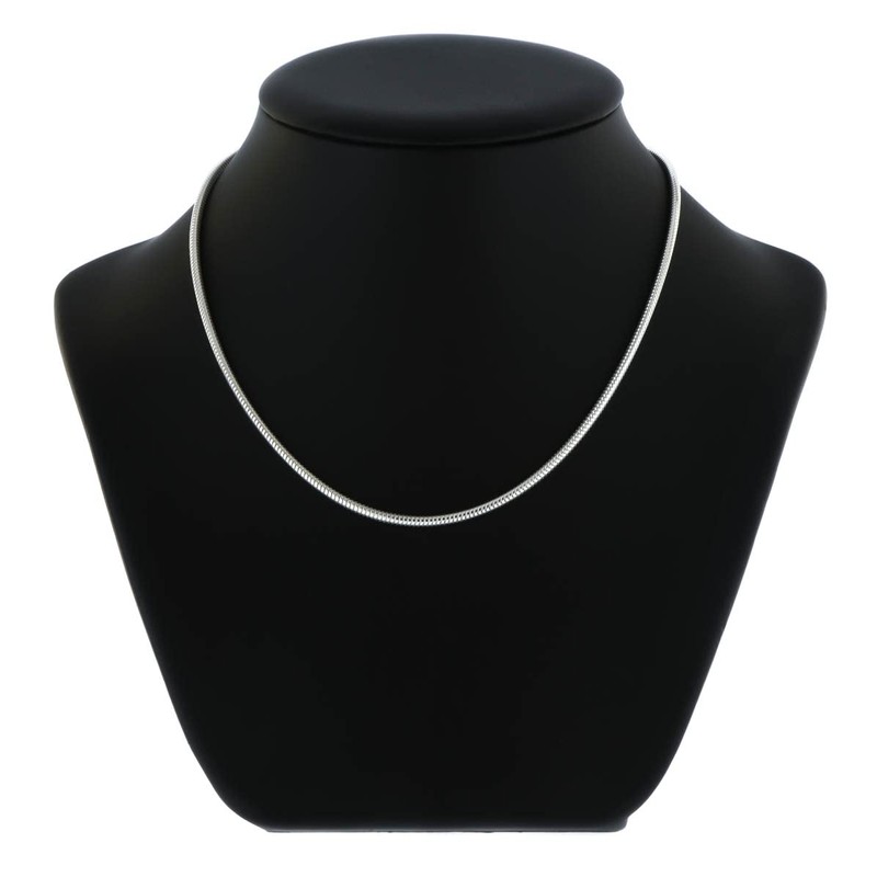 Solid Sterling Silver 3mm Round Snake Chain Necklace 18 Inch