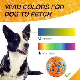 QIANHED Indestructible Dog Balls, Tennis Balls for Dogs to Fetch，Durable Dog Chew Toy, Bouncy Balls for Dogs Small Medium Breed，Training Catch & Fetch, 2.5 inch Water Floats Dog Toys，(2 Pack)