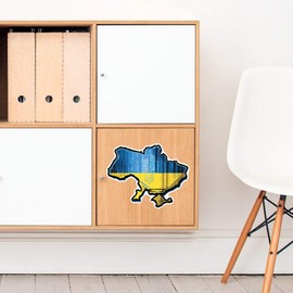 Large 210mm 'Ukraine National Flag Map' Permanent Sticker Decal for Cars/Windows/Bins/Walls etc (DW00108246)