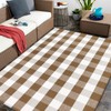 Fall Outdoor Rug Brown and White Buffalo Plaid Rug Cotton