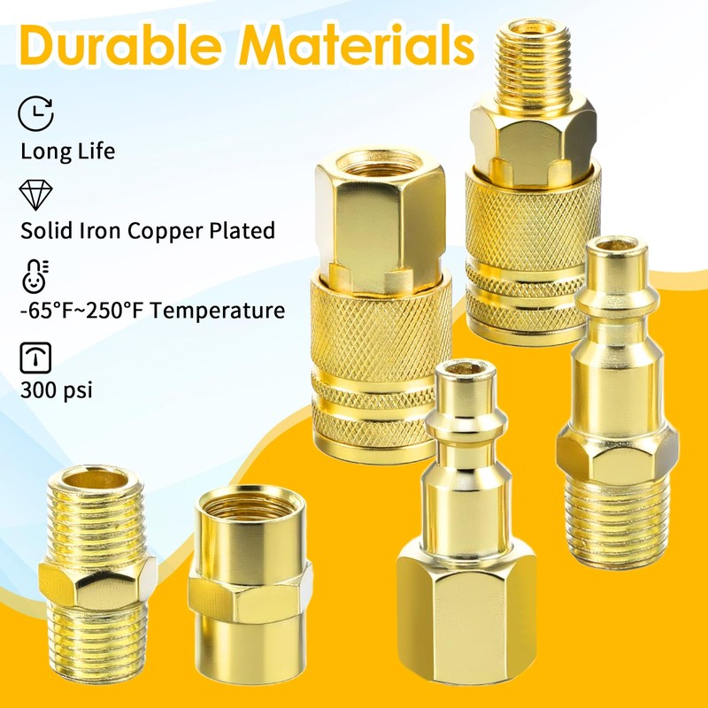 Meyeyaia 45pcs Air Coupler & Plug Kit,1/4”NPT Air Tool Fittings