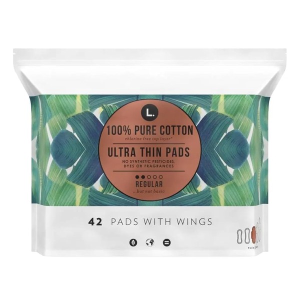 L. L. , Organic Cotton Ultra Thin Pads for Women,