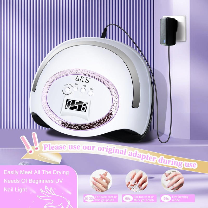 LKE 320W UV LED Nail Lamp, Professional Nail Dryer with