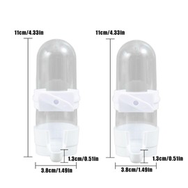 Bird Water Dispenser, Pack of 2 90 ml Automatic Drinking Bottles for Cage, Plastic Parrots Feeder, Drinker, Bird Cage Accessories for Budgies, Lovebirds, Cockatiels