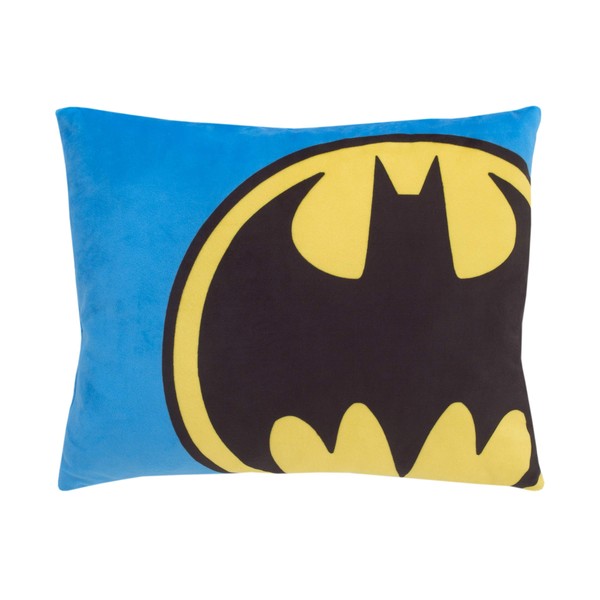 Cojín decorativo para niños con diseño de Batman, azul, amarillo y negro