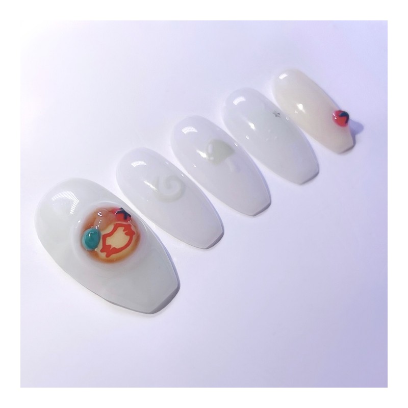[Omelet Rice Cat] Oishikunare Omelet Rice Handmade Nail Tip -