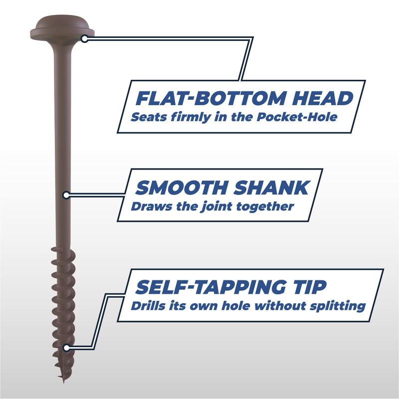Kreg SML-C2X250-30 Protec-Kote Pocket Screws, 2-1/2 Inch #14 Coarse Thread,