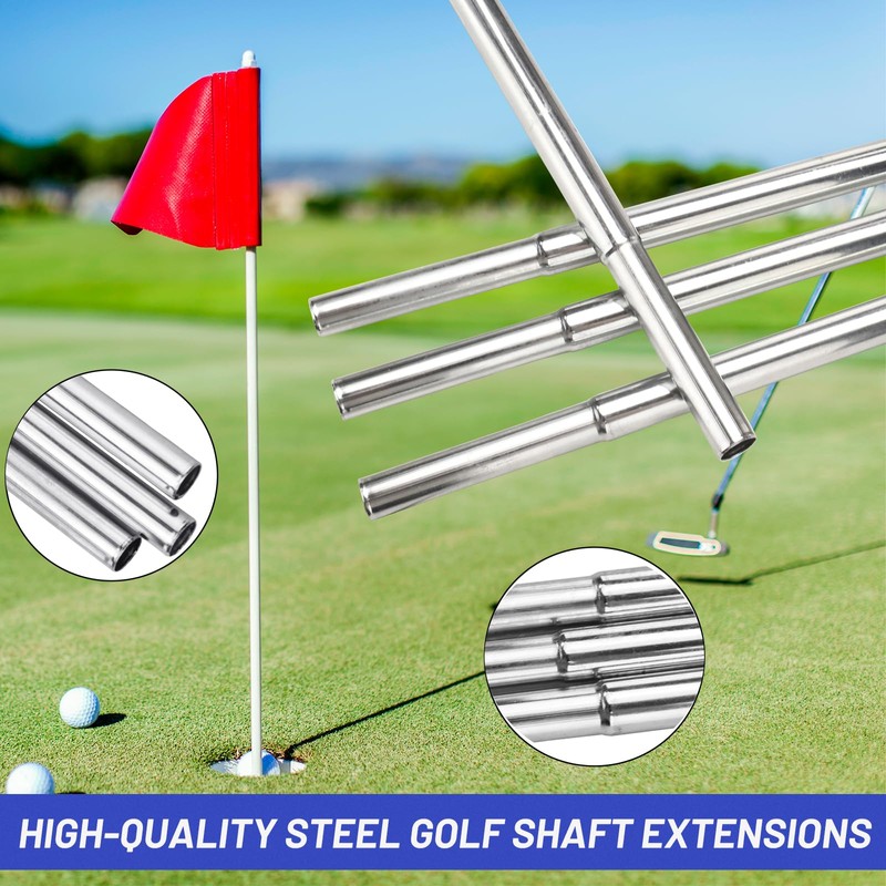 Chihutown 4PCS Golf Shaft Extension,Stainless Golf Club Extensions, 0.5 0.6in