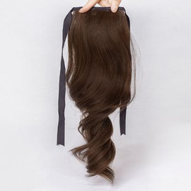 Short 30cm Wavy Pony Tails Hair Extension Synthetic High Ponytail Hairpiece Easy Tie Up Ponytail for Women Daily Use(Light brown)