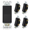 ELEGRP Matte Black Single Pole Decorator Light Switch, 15Amp, 120-277V,
