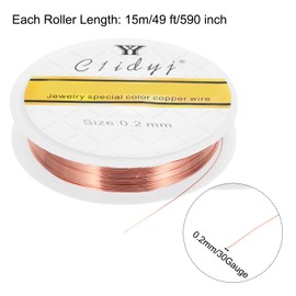 sourcing map 0.2mm/30 Gauge Copper Wire for Jewelry Making, 1 Roll Craft Tarnish Resistant Beading Wire for Jewelry Making Supplies DIY (Red Bronze)