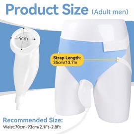 Lefeke Wearable Men's Urinal, Portable Urinals for Men, Reusable Male Urine Bag, External Catheter for Men, Elderly Urinal with Urine Catheter Bags(2000ML*1+1000ML*1) for Bedridden Patients