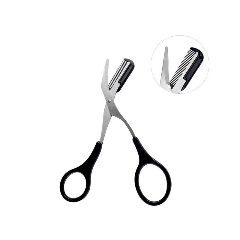 1 x Professional Stainless Steel Eyebrow Grooming Scissors with Plastic