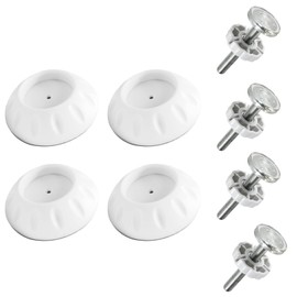 Fkereg 4 Pack Gate Wall Protector with Threaded Spindle Rods M10, Pressure Mounted Gate Extender Extension, Dog Gate Banister Adapter, Pet Gate Wall Cups Replacement Parts Hardware for Stairs