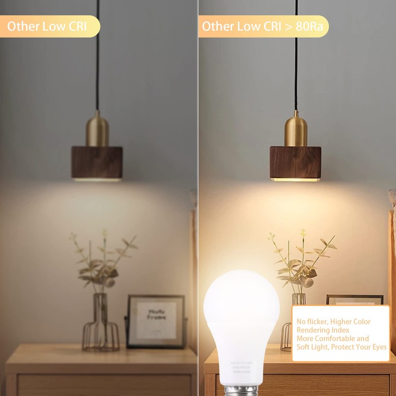MXhme A19 LED Light Bulbs with Remote Control, 800LM 9W