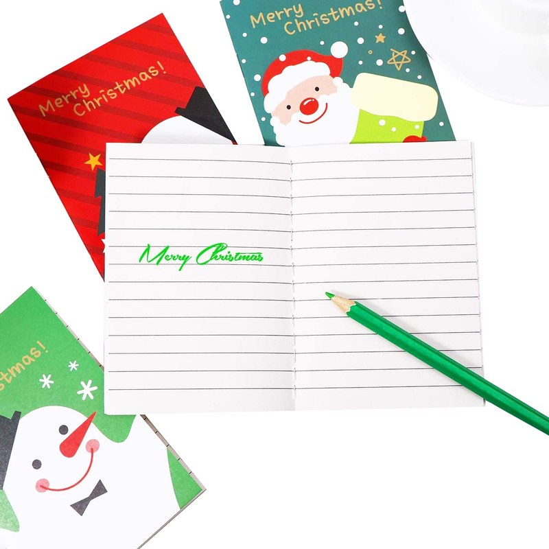 Osuter Christmas Notebook, Pack of 20 Mini Notepads, Small Cartoon