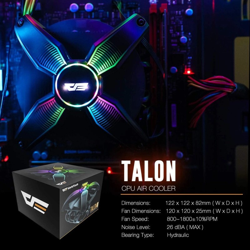 DarkFlash Talon LGA1151 AM4 CPU Cooler RGB PWM Fan Four