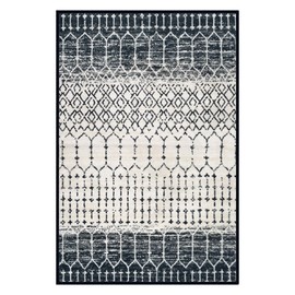 Lahome Moroccan Door Rugs for Entryway Indoor 2x3 Non-Slip Washable Front Door Mat Stain Resistant Untra-Thin Black Small Kitchen Rug, Geometric Print Inside Door Mats for Home Entrance Bathroom Sink