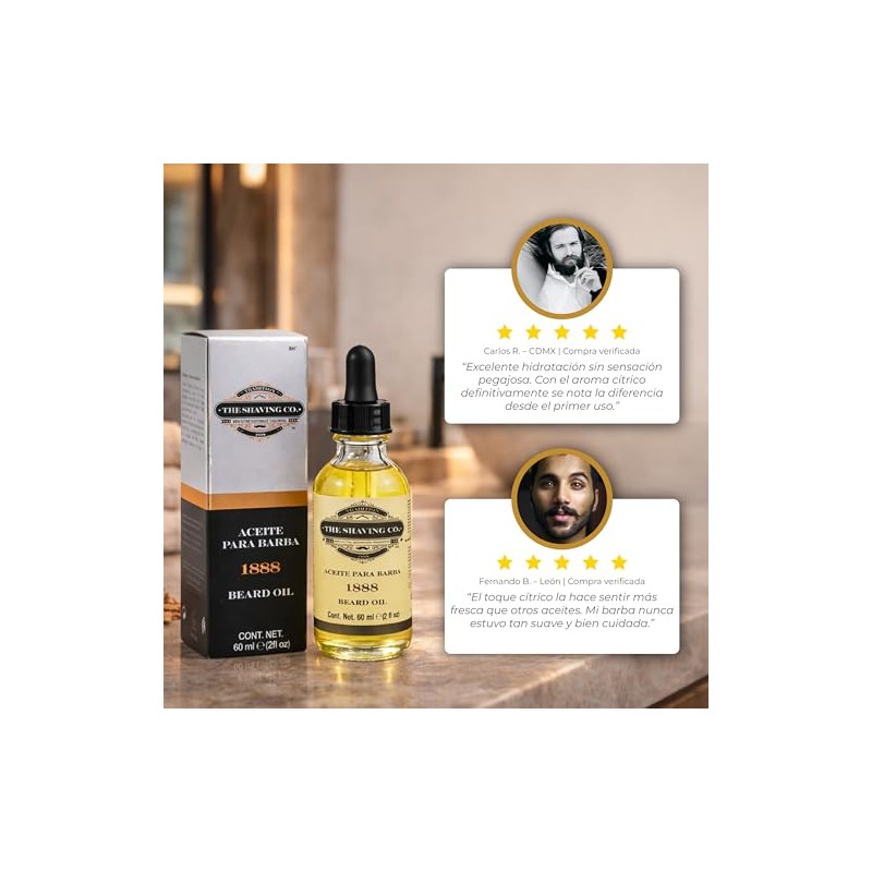 THE SHAVING CO Aceite para Barba 1888 Cantidad 60ml/2oz. Aroma