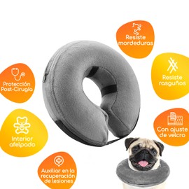 Mascretta Collar Isabelino para Perro Inflable disponible en 5 Tallas. Dona Isabelina para Perros o Gatos. Collar isabelino. Cono Isabelino de recuperación post cirugía. Recovery Collar (XL, Poliéster)