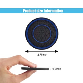 2PCS Car Cup Holder Coasters, 2.75 Inch Auto Non-Slip Anti Dust Cup Mats, Console Cup Holder Insert Coaster Auto Insulated Mats, Universal Interior Accessories for Most Cars (Blue)