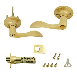 Honeywell Safes & Door Locks 8106002 Wave Privacy Door Lever, Polished Brass