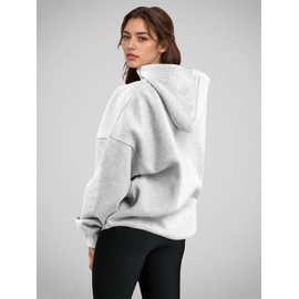 XPIZH Women Hoodies Sweatshirts Sweaters Fleece Pullover Oversized Long Sleeve Crewneck Shirts Fall Winter Outfits Pocket Grey