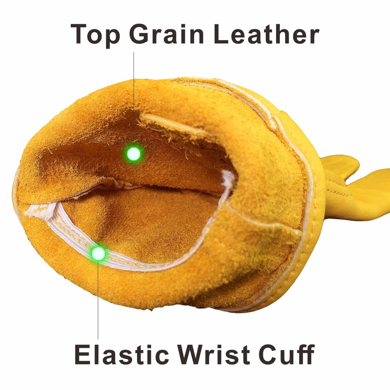 KIM YUAN Leather Work Gloves for Gardening/Cutting/Construction/Motorcycle, Men & Women,