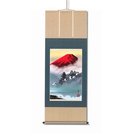 鈴村秀山 掛軸 「赤富士飛翔」 1256840 1239al