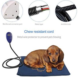 SagaSave Pet Heating Pad, Electric Heating Mat for Dogs and Cats Indoor Warming Mat, Chew Resistant Cord 40 x 30 cm,Green,UK PL