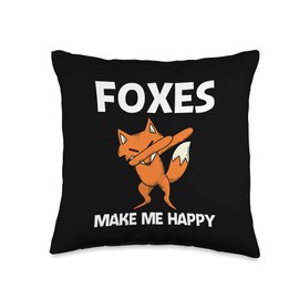 Best Fox Gifts Wildlife Foxes Forest Hunter Stuff Cool Fox for Men Women Dabbing Red Swift Fennec Animal Throw Pillow, 16x16, Multicolor