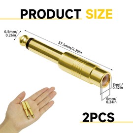 Greacesrio 2pcs Stereo Jack 6.35mm to RCA Male Adapter Female RCA to 6.35mm Jack Mono Audio Male Gold Plated for Electric Guitar Amplifier Mixer