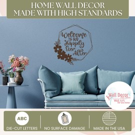 Decal for Round Wood Welcome to Our Happily Ever After - Vinyl Wall Art Sticker - Quotes Wall Decor for Wedding, Bedroom - Vinyl Wall Decal Sayings for Wall Decor - DIY Craft Your Own Wood Sign